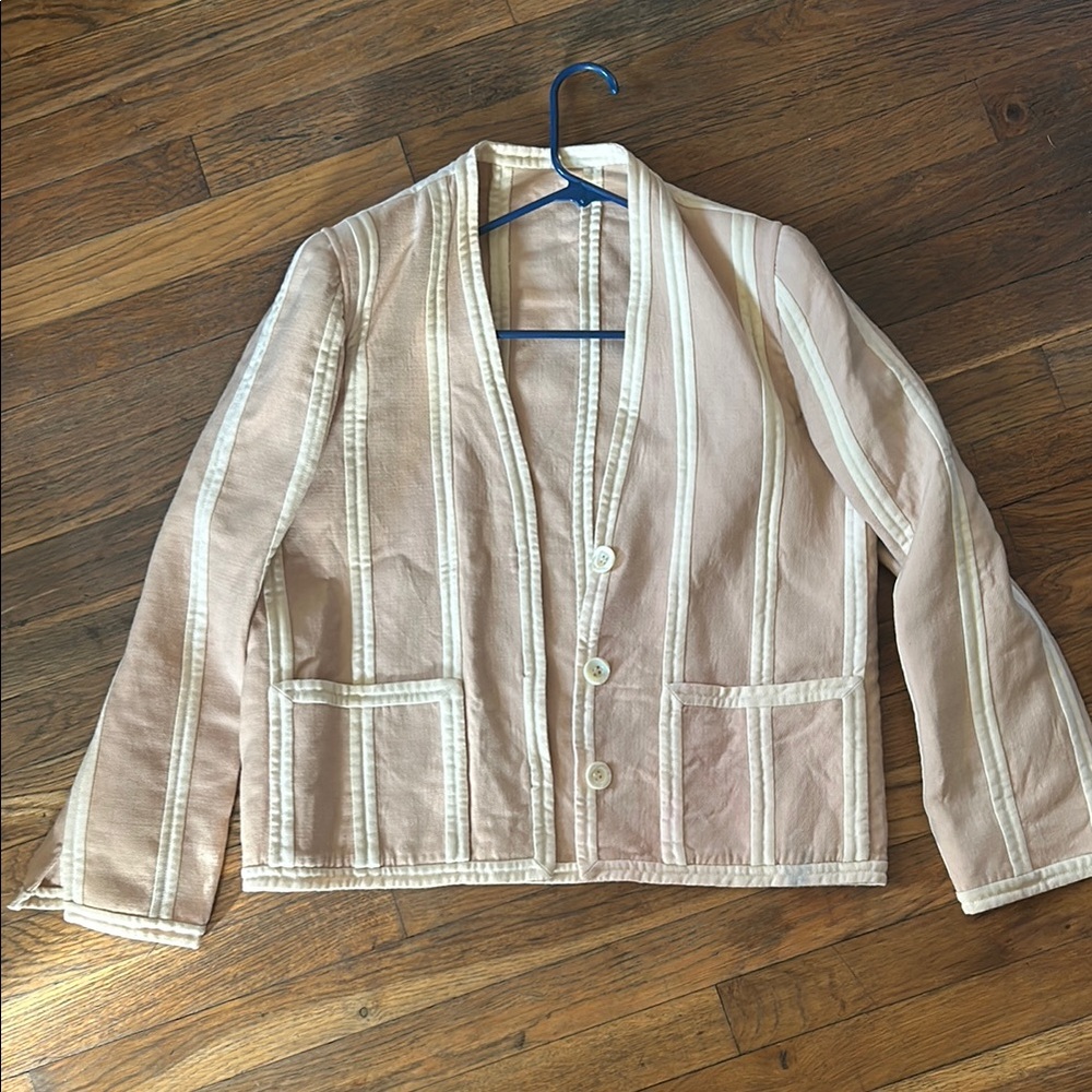 Striped Beige Vintage Women's Blazer